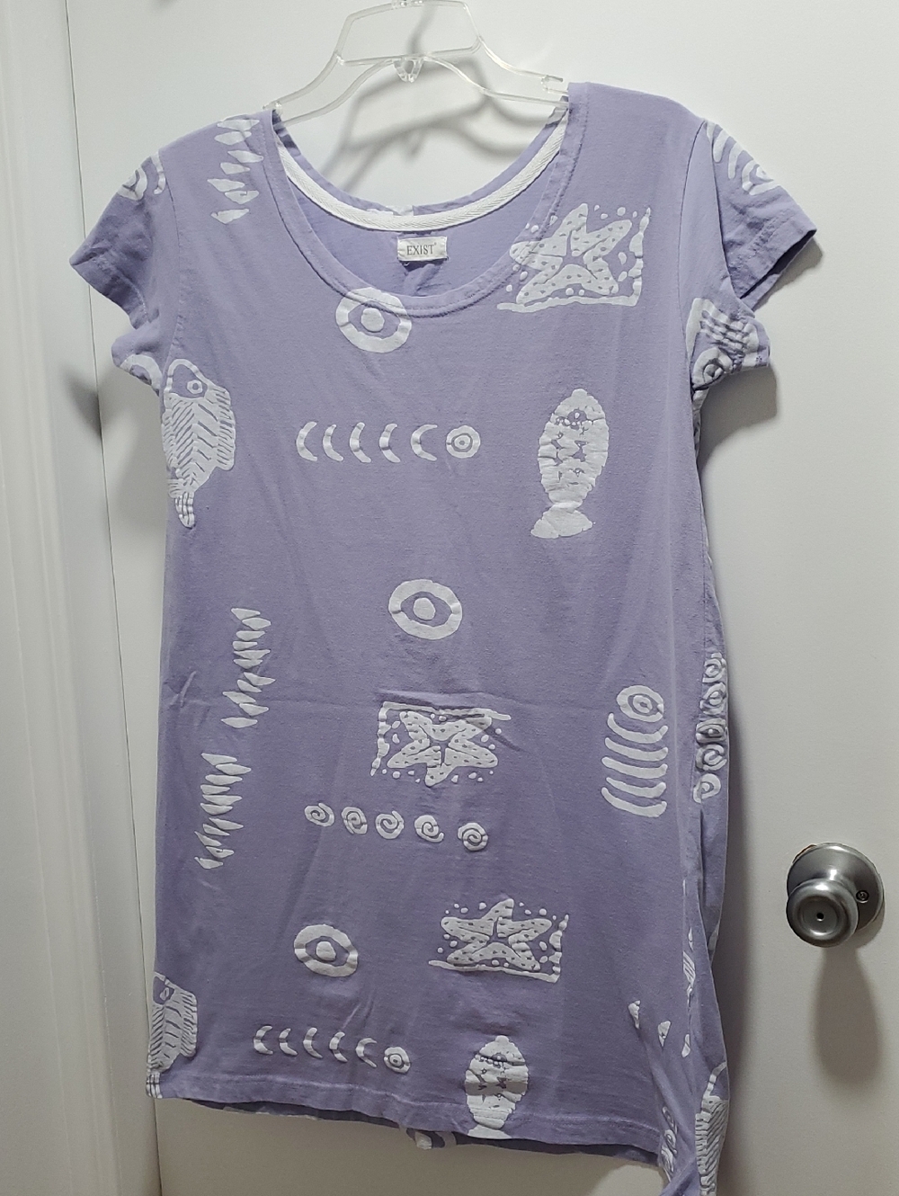 Exist Lavender White Beach Swim Suit Coverup Nautical Size Small Women Tunic
